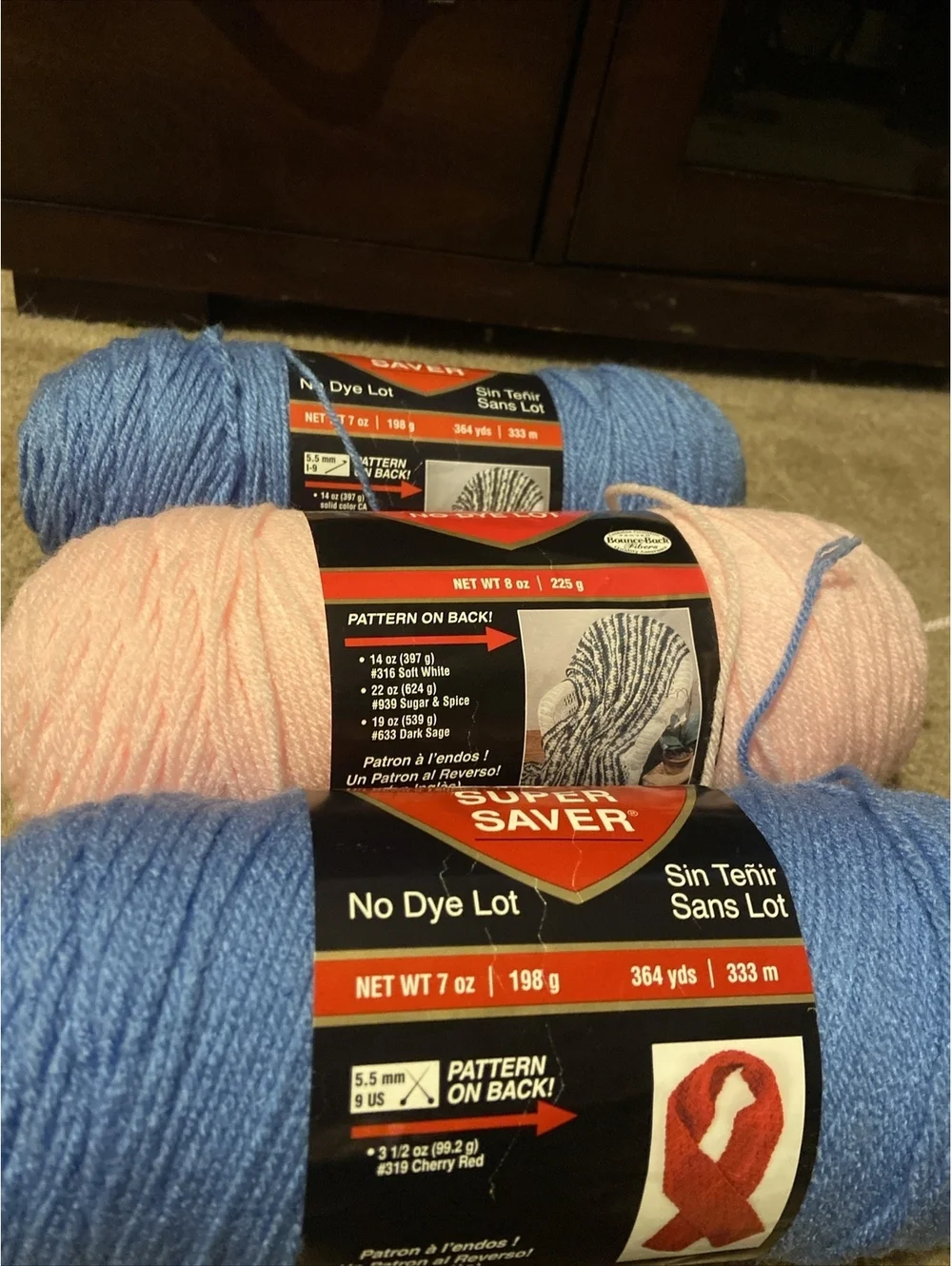 Red Heart Yarn Lot Of 3